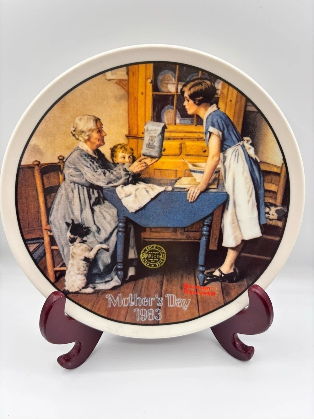 Knowles Mother's Day 1983 Collector Plate - Norman Rockwell with COA